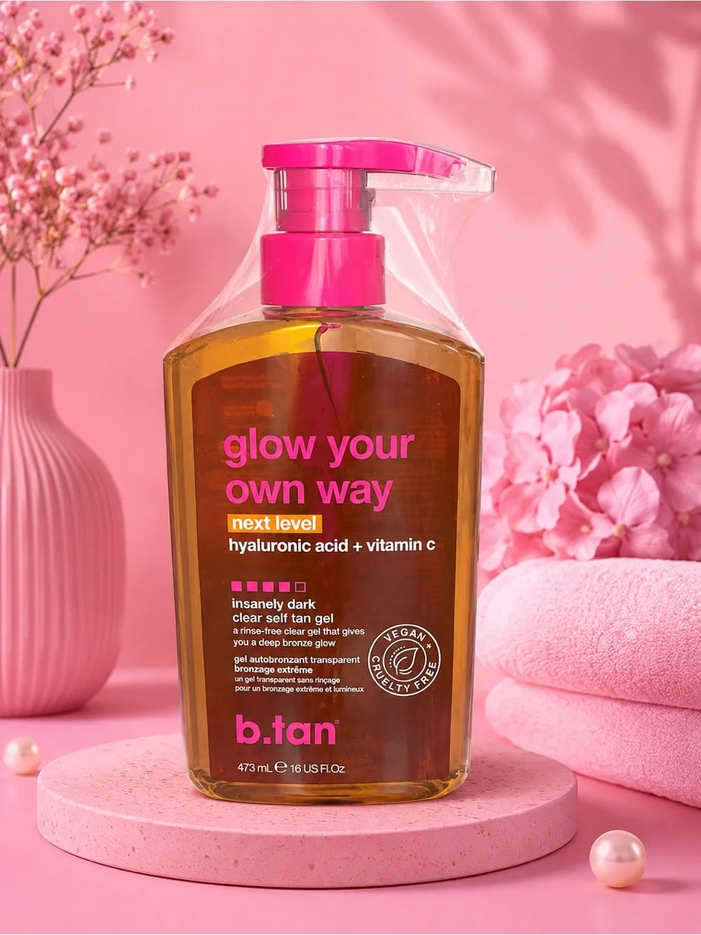 Glow Your Own Way Hyaluronic Acid + Vitamin C Self Tan Gel — Pink